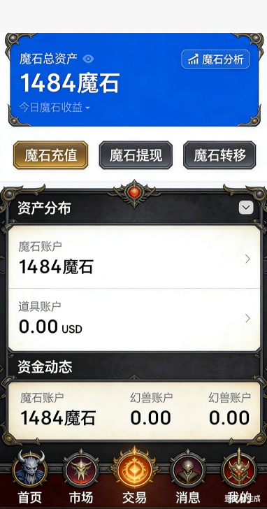 魔域SF游戏摆摊界面
